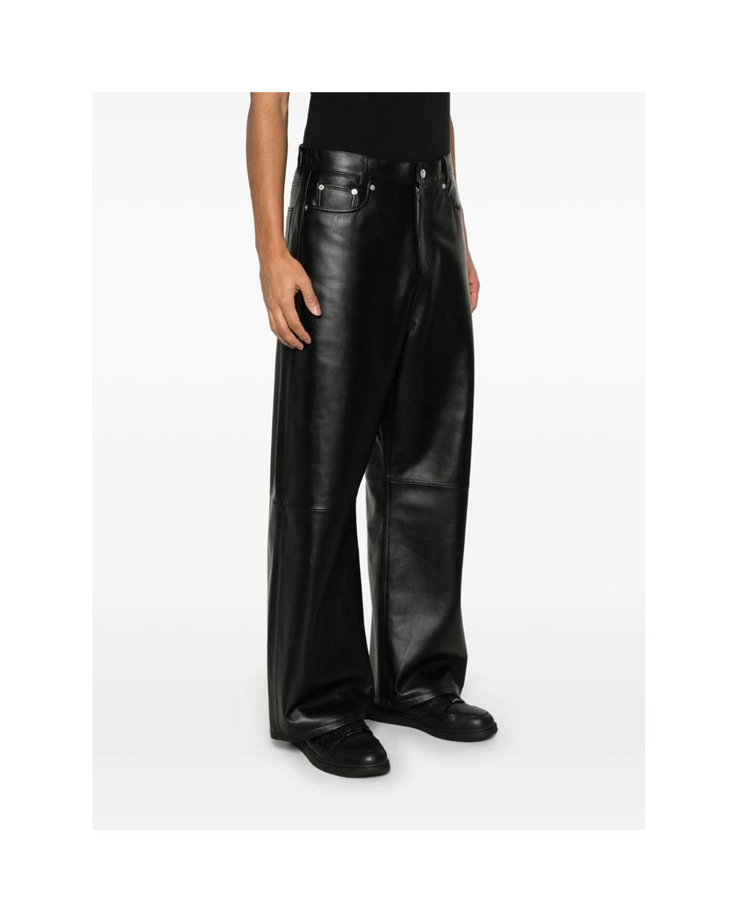 TONYWACK Black Wide-Leg Trousers for men