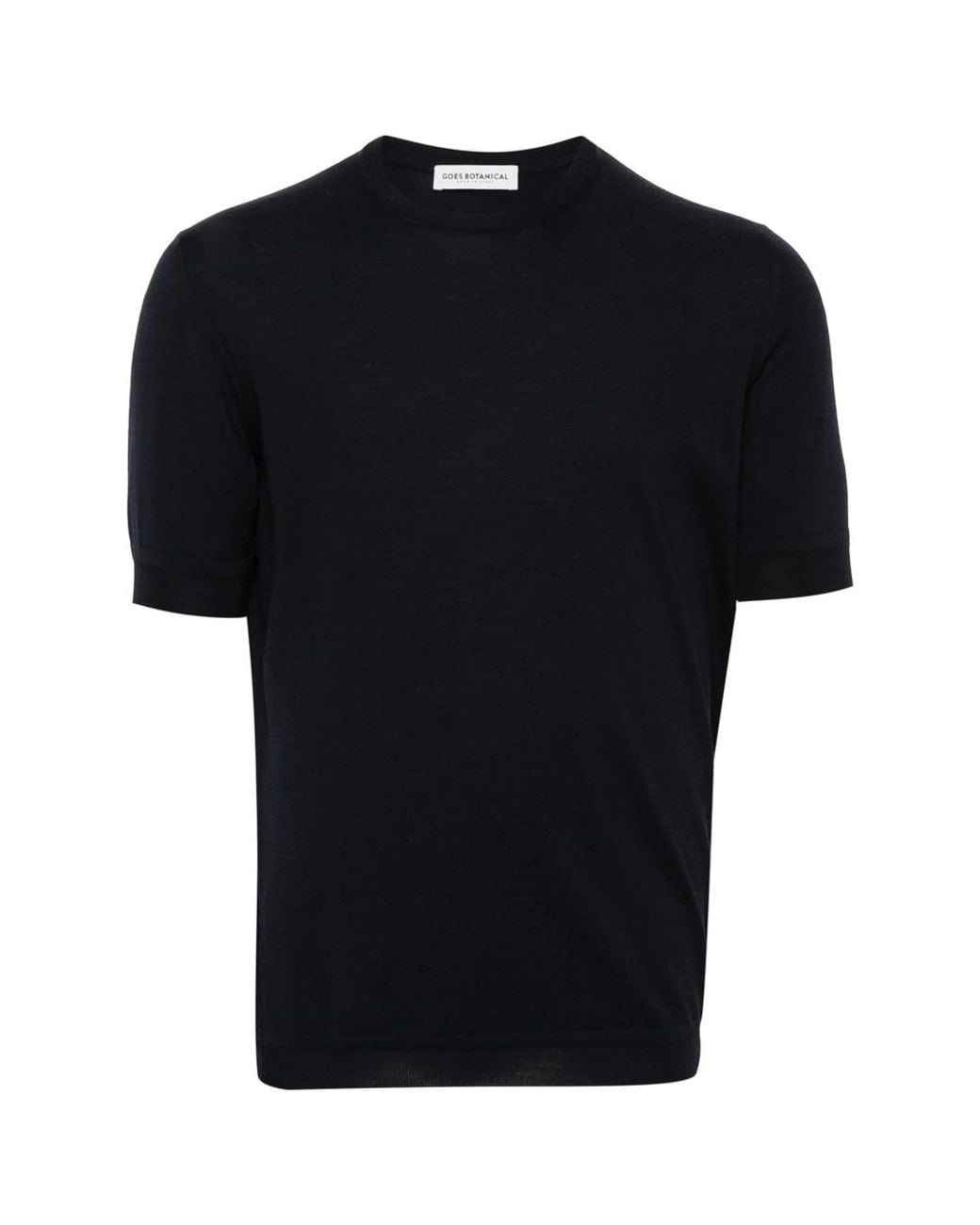 GOES BOTANICAL Black Fine-Knit Merino Wool Top for men
