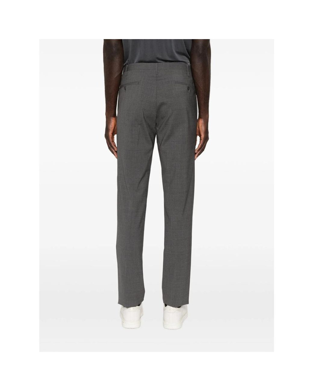 Rota Gray Pressed-Crease Tailored Trousers for men