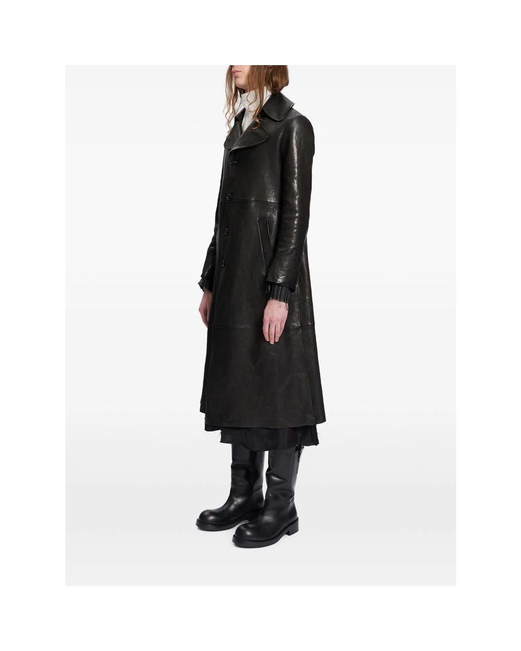 Ann Demeulemeester Black Lionel Leather Coat for men
