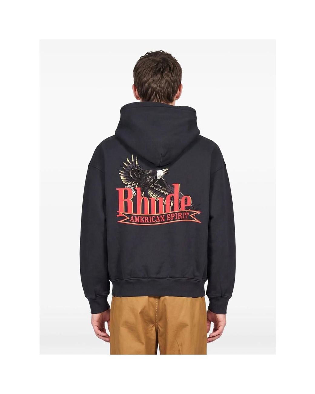 R H U D E © Blue American Spirit Eagle-Print Hoodie for men