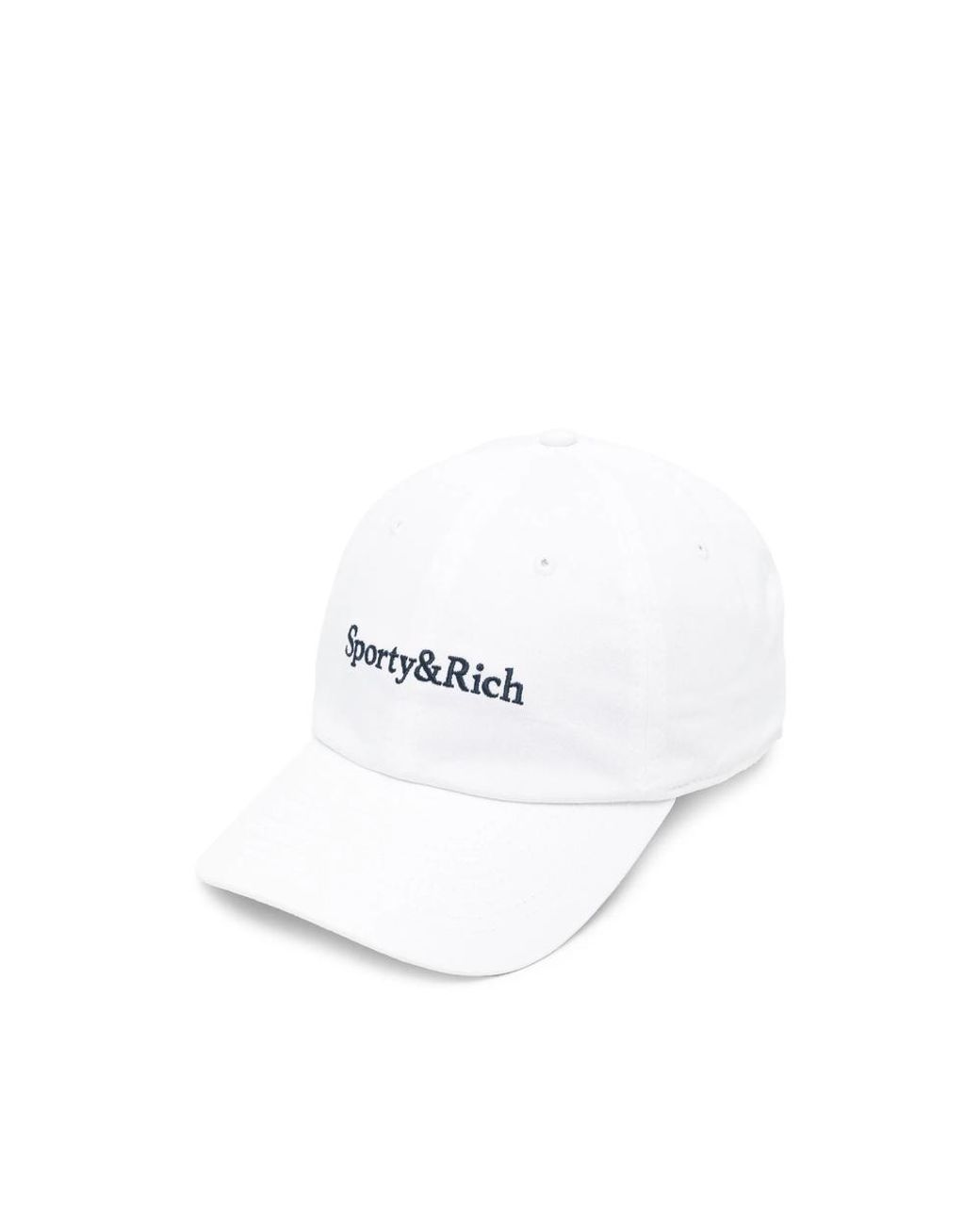 Sporty & Rich White Embroidered-Logo Baseball Cap