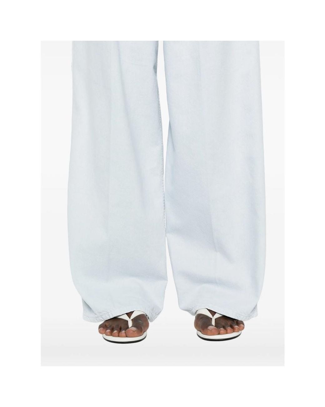Haikure White Candy Twill 45 Pleated Jeans