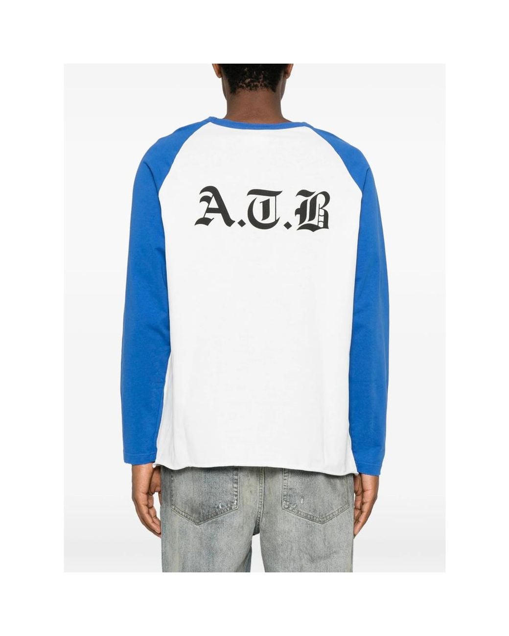 DAGGER Blue Logo-Print Raglan-Sleeve T-Shirt for men