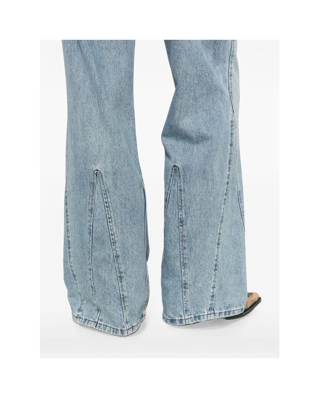 Lois Blue Seam-Detail Flared Jeans