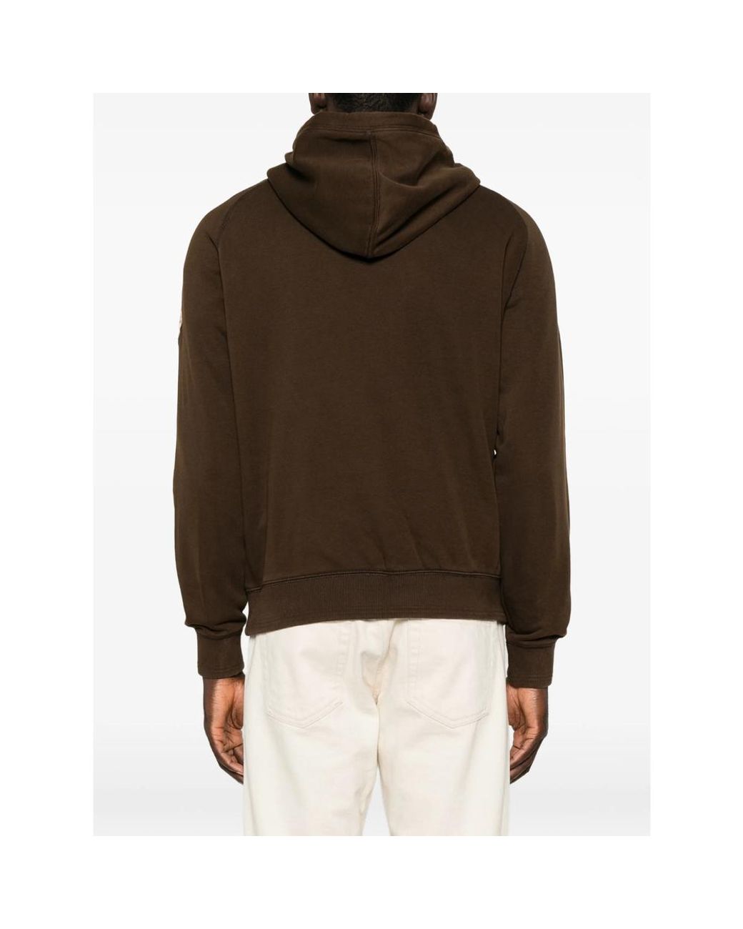 Napapijri Brown Logo-Patch Drawstring Hoodie for men
