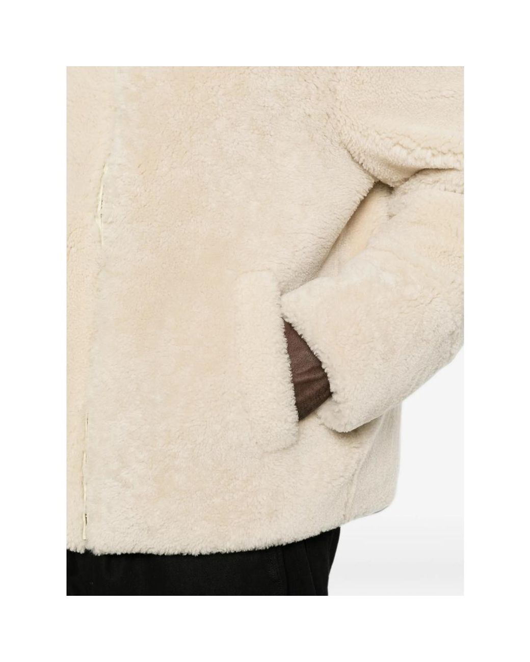 Eraldo Natural High-Neck Shearling Jacket for men