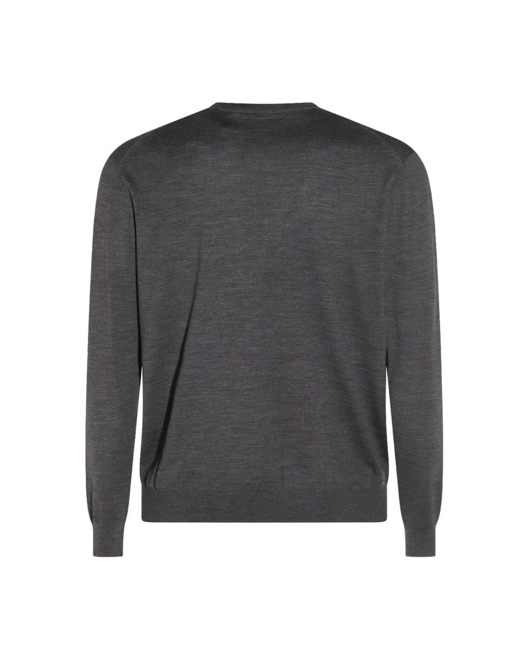 Malo Gray Crew-Neck Wool Sweater for men