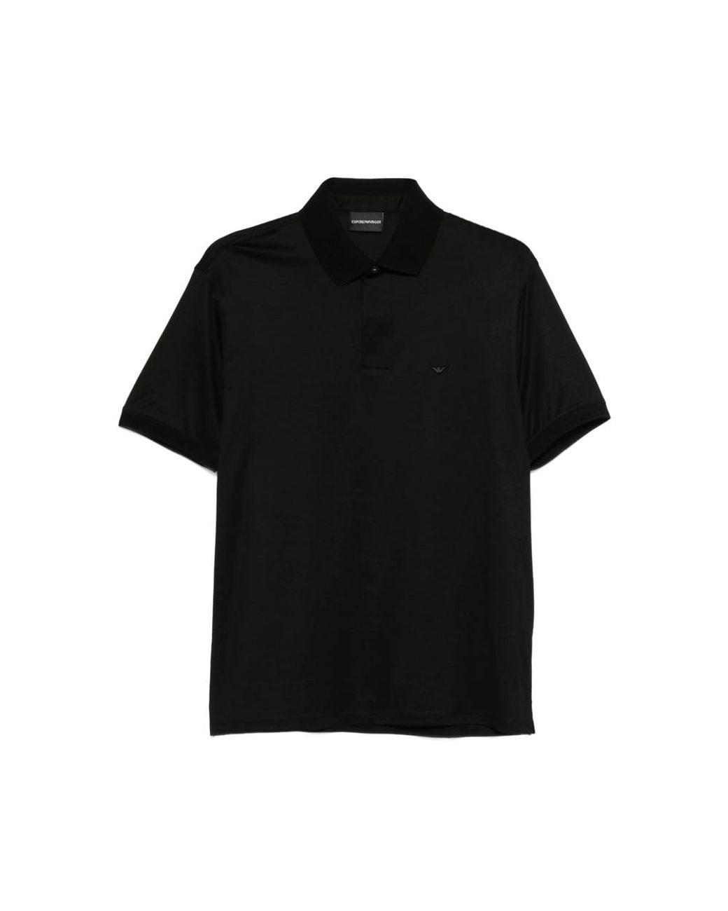 Emporio Armani Black Sweater With Contrast Collar for men