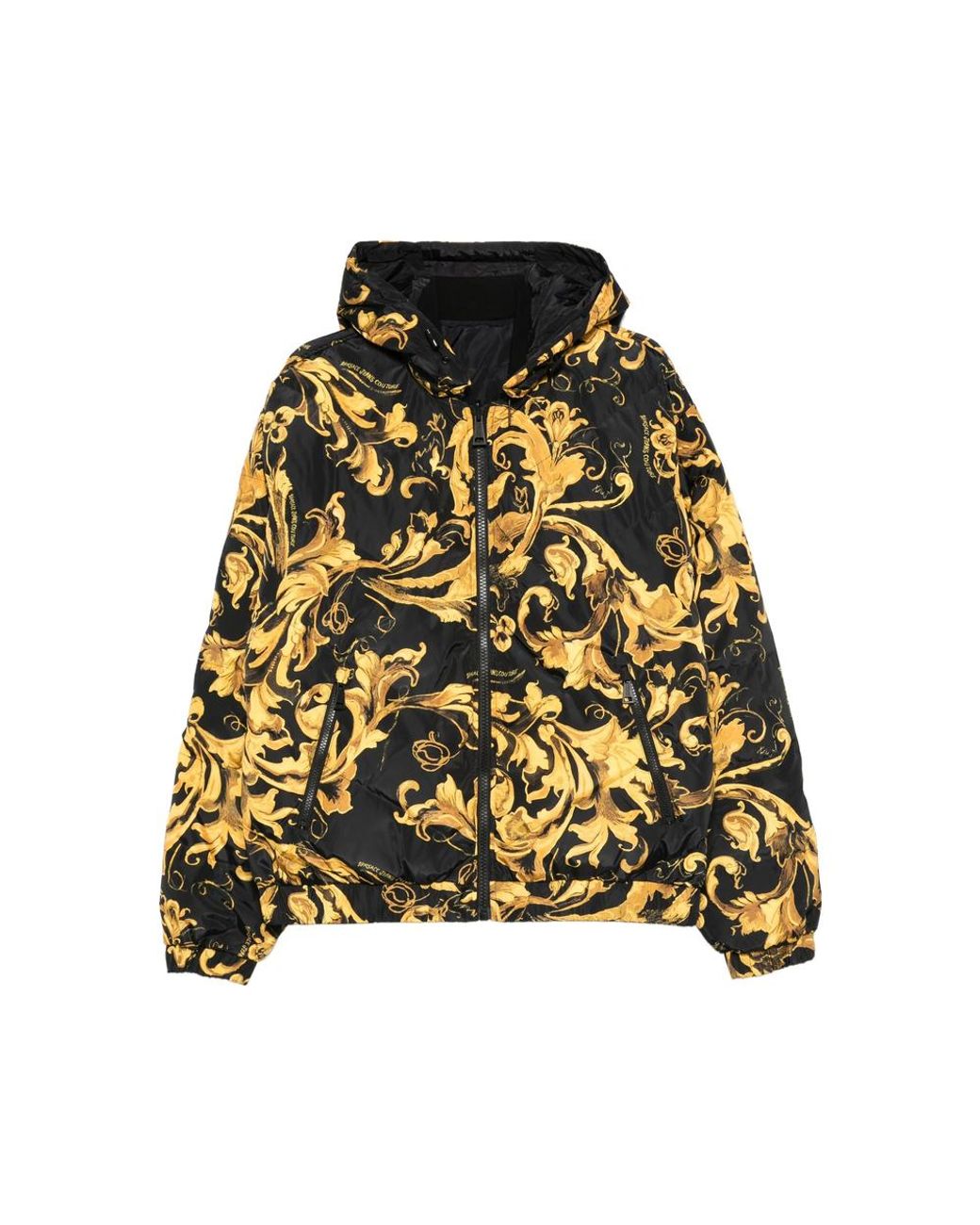 極希少 VERSACE BAROQUE HOODED NYLON JACKET Versace Jeans Couture Baroque-Print Hooded Jacket in Black for Men