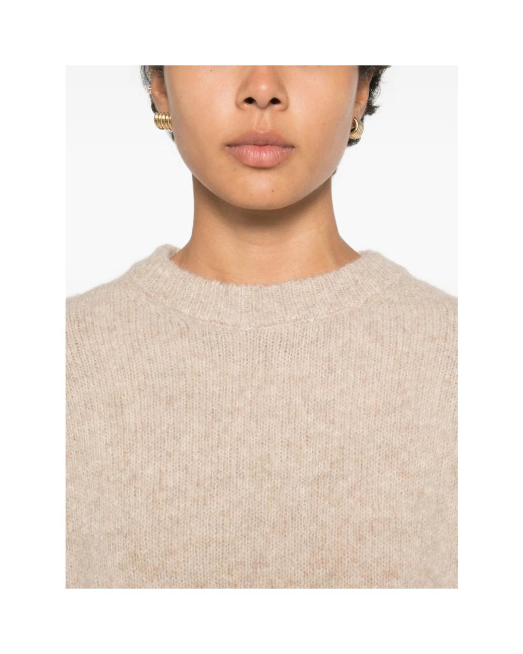 JC Sophie Natural Perfect Crew-Neck Knitted Sweater