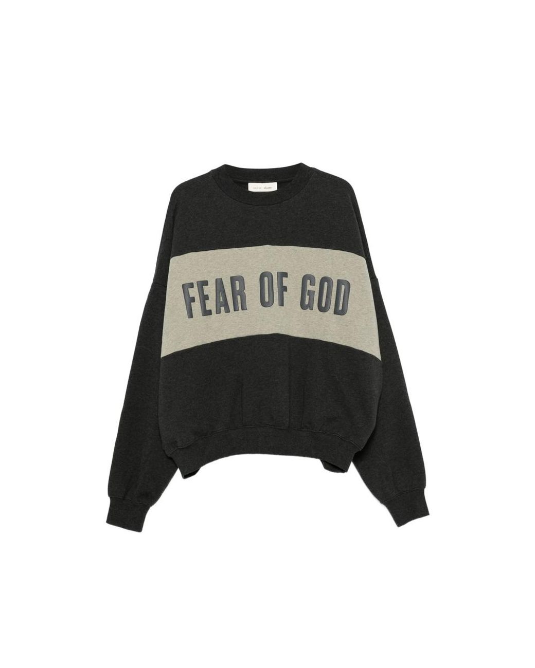 Fear Of God Black Logo-Print Panelled Sweater for men