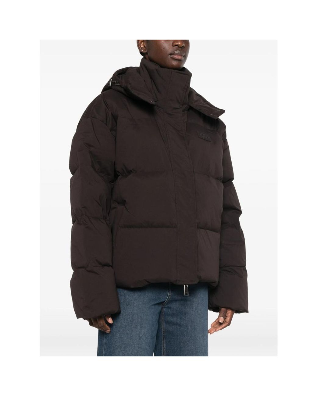 Gestuz Brown Quilted Hooded Puffer Jacket
