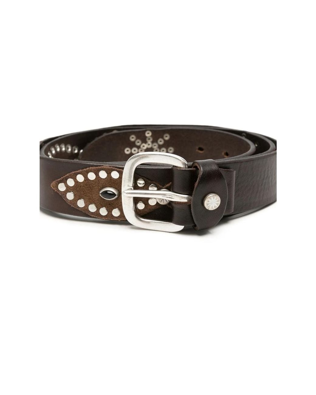 Eraldo Black Stud-Embellished Leather Belt for men