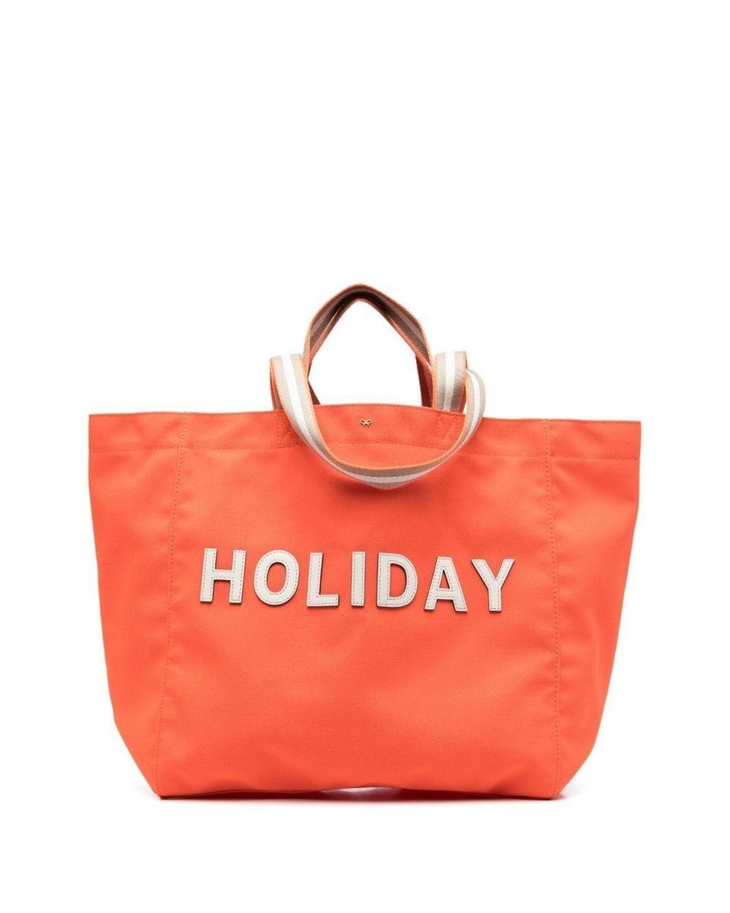 Anya Hindmarch Holiday Recycled Canvas Tote Bag in Orange | Lyst