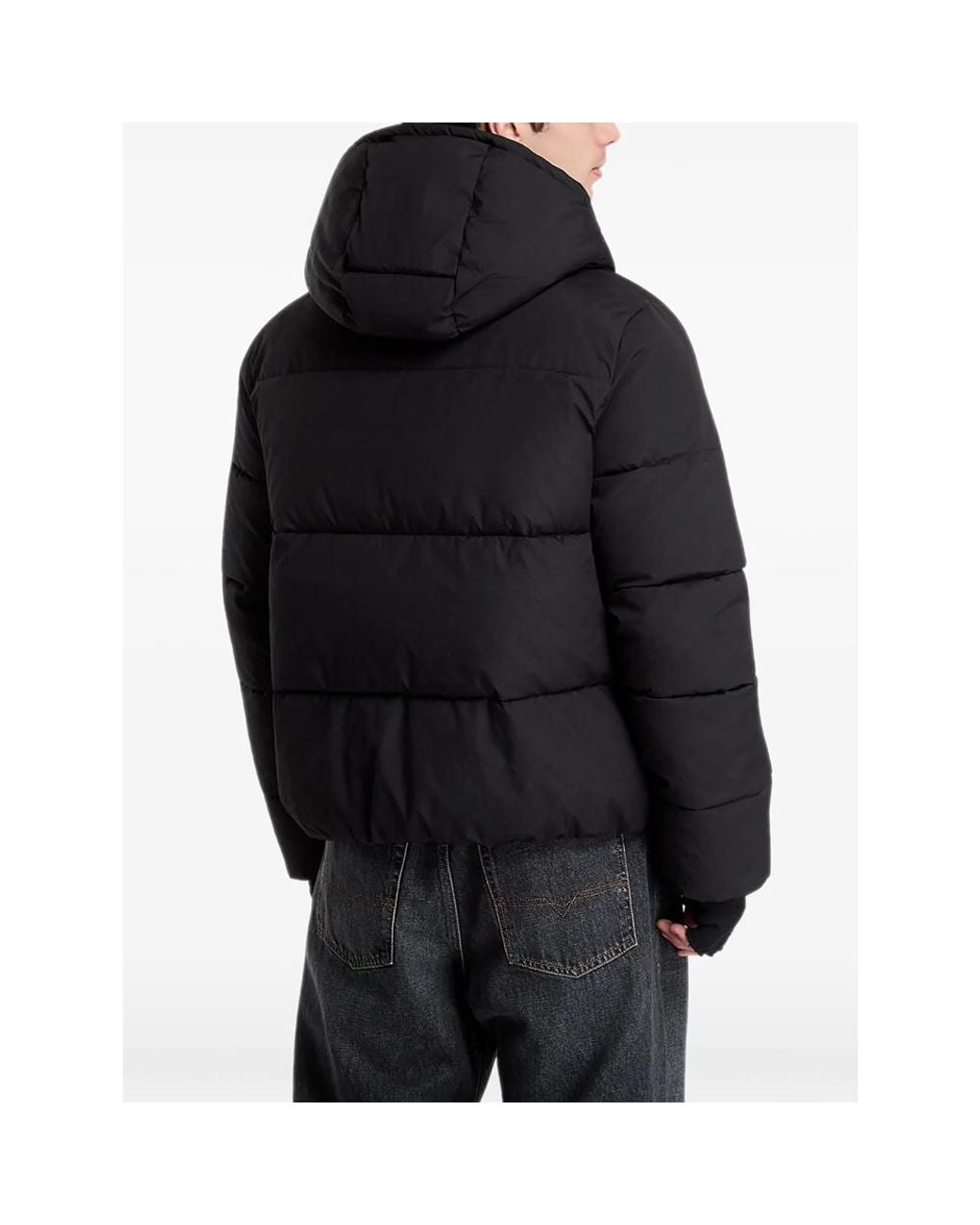 Daily Paper Black Sealed Monogram Puffer Jacket for men