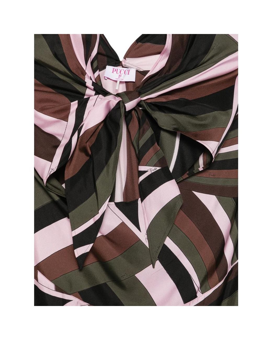 Emilio Pucci Black Iride-Print Asymmetric Midi Dress