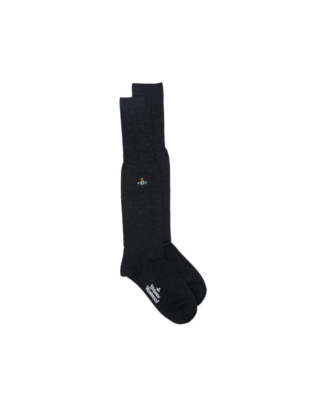 Vivienne Westwood Black Orb-Embroidered Socks for men