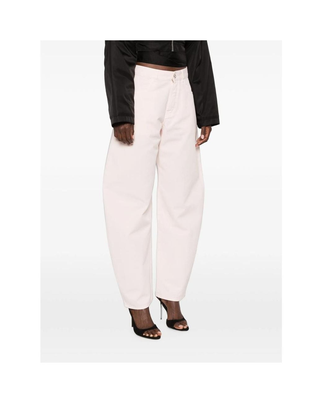 Alaïa Pink Curved-Leg Jeans