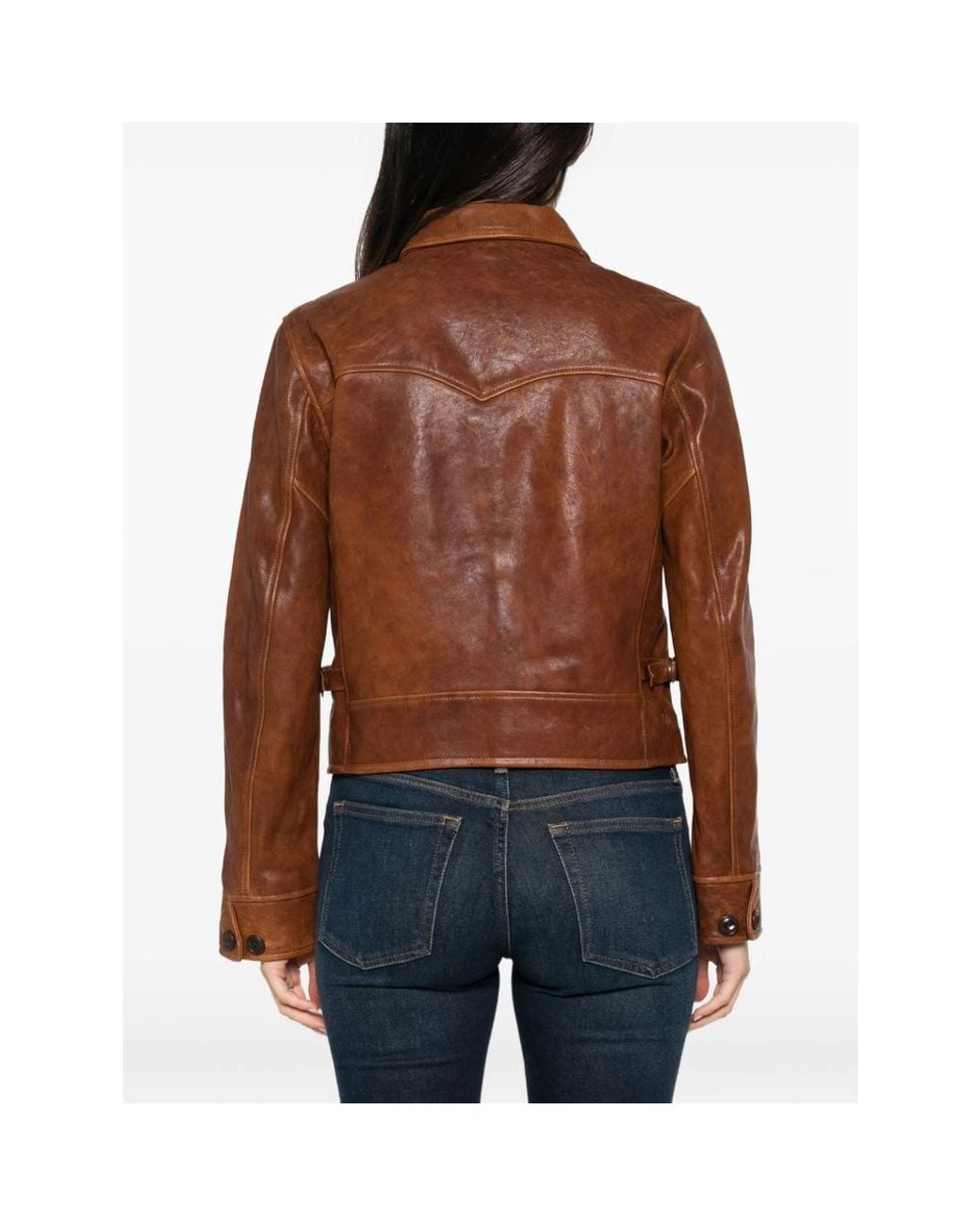 Re/done Brown Devon Leather Jacket