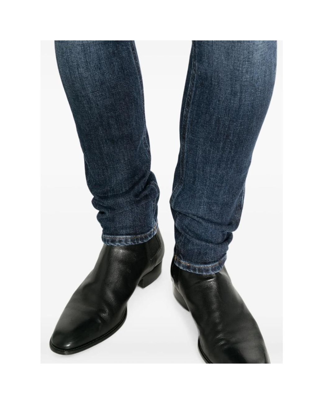 Dondup Blue Faded Whiskered Jeans for men