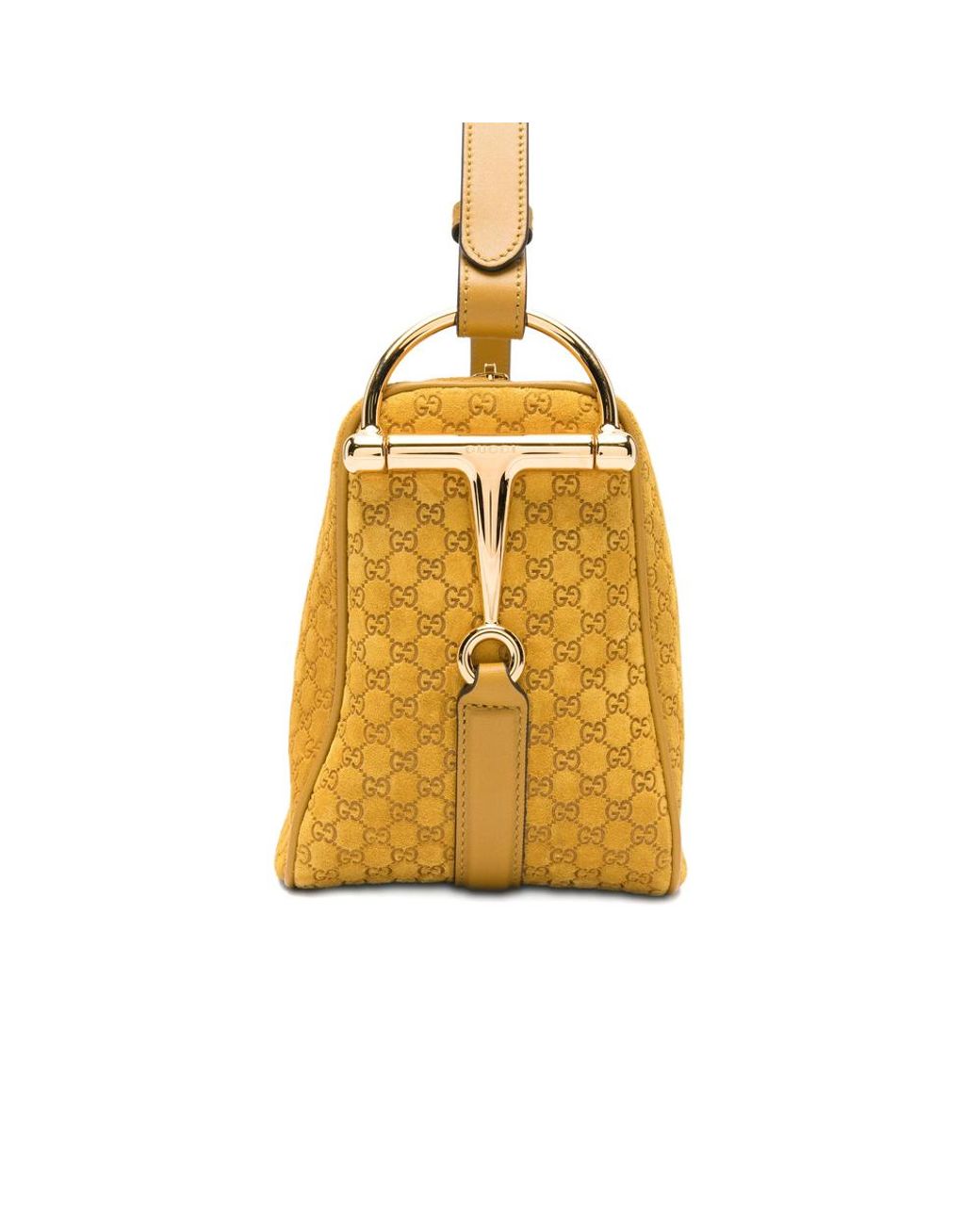 Gucci Yellow Monogram Top-Handle Medium Shoulder Bag