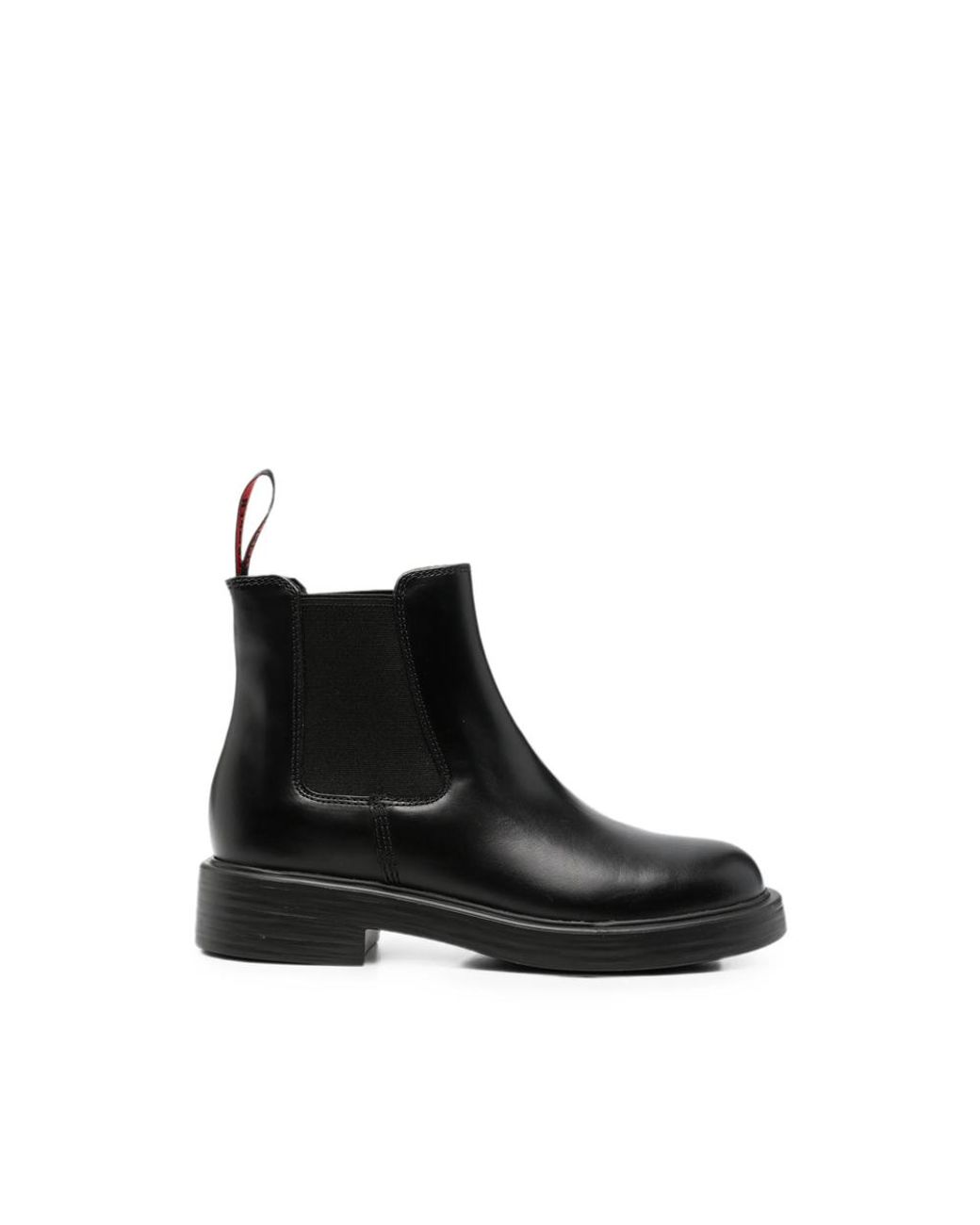 Camper Black Dean Elasticated-Panel Pull-Tab Chelsea Boots