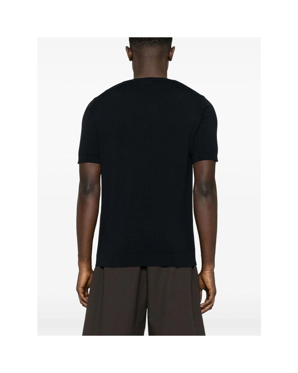 Eraldo Black Knitted T-Shirt for men