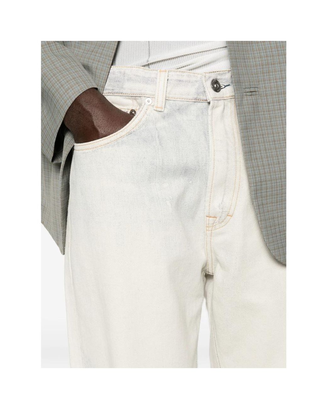 Our Legacy Natural Third Cut Wide-Leg Distressed Jeans for men