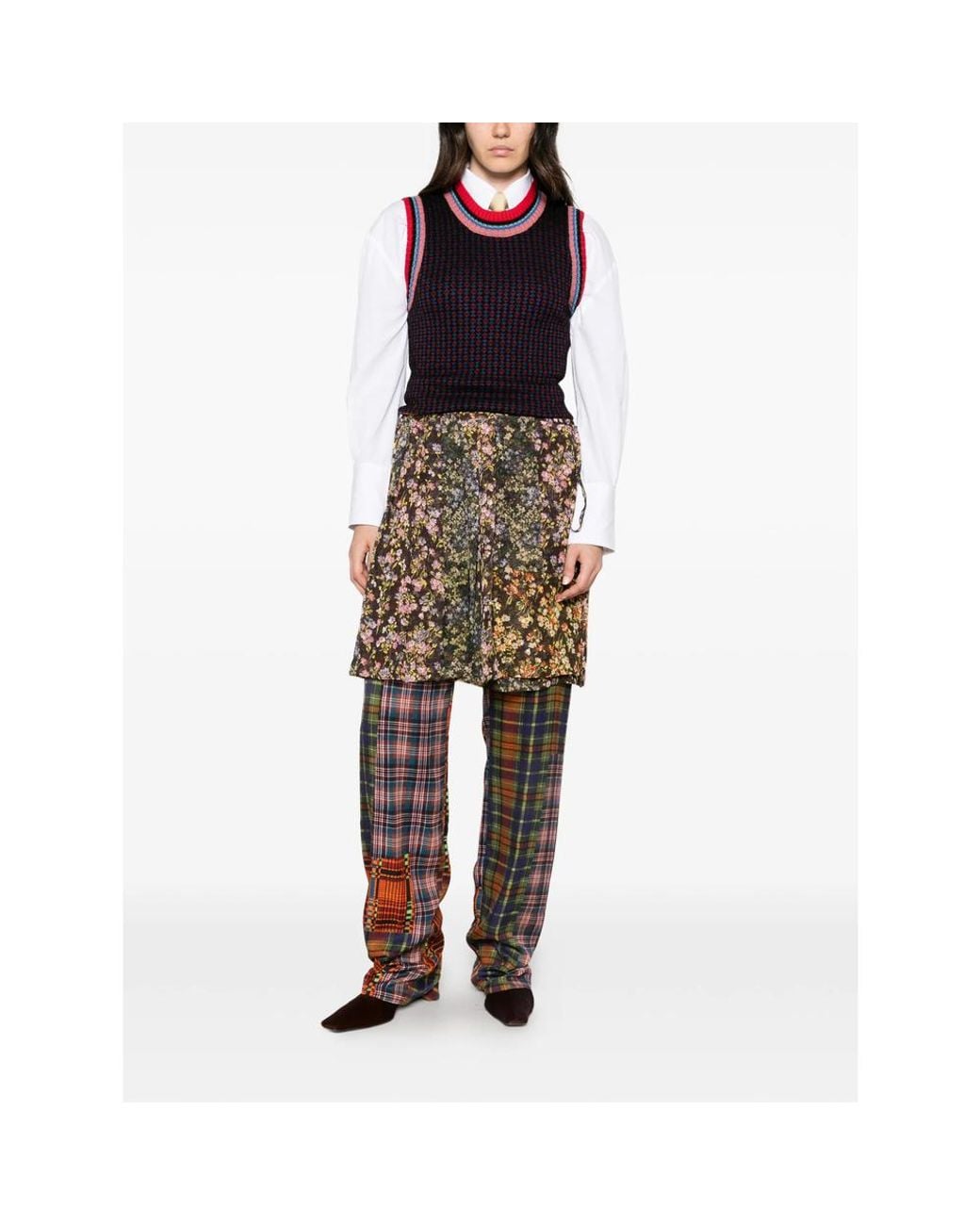 Dries Van Noten Multicolor Prittina Floral-Print Patchwork Trousers
