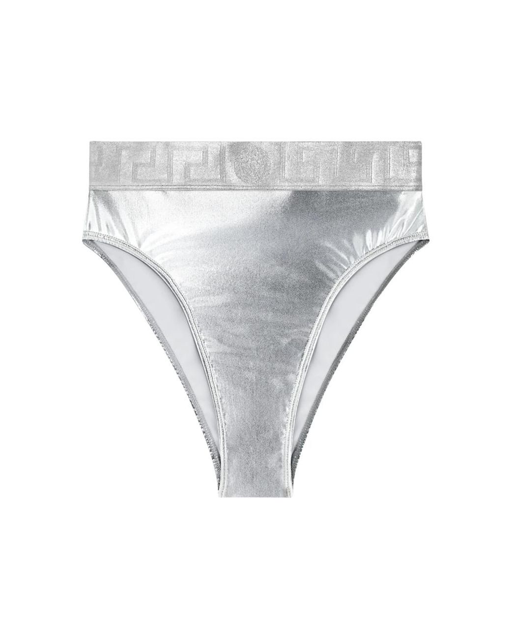 Versace Gray Metallic Bikini Bottoms