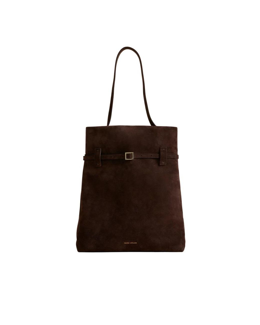 MANU Atelier Brown Tote Du Jour Suede Buckle-Fastening Tote Bag