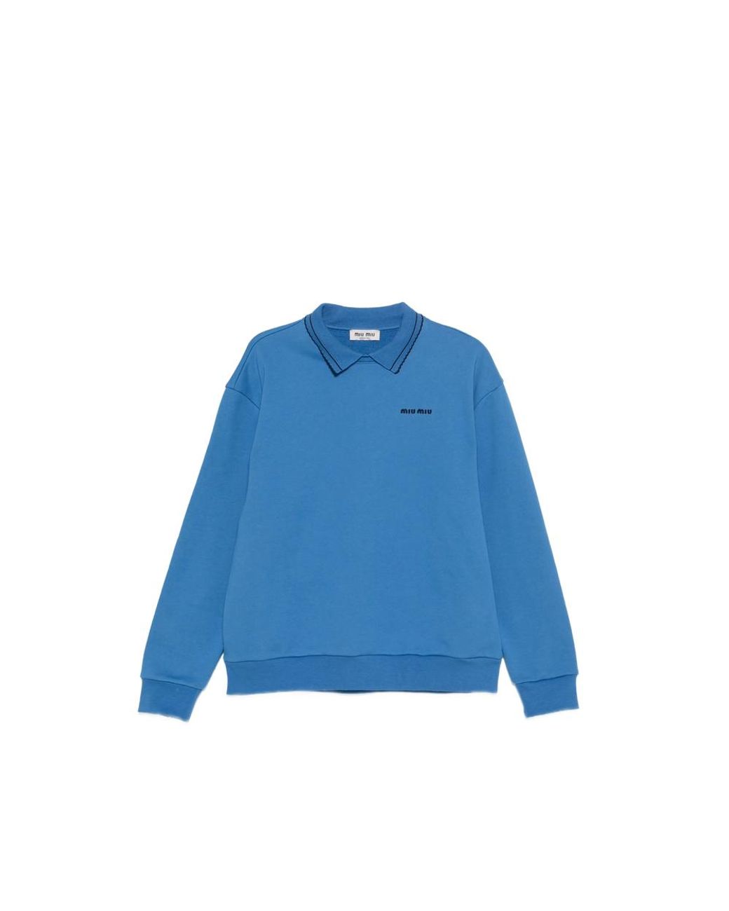 Miu Miu Blue Cotton Fleece Sweatshirt