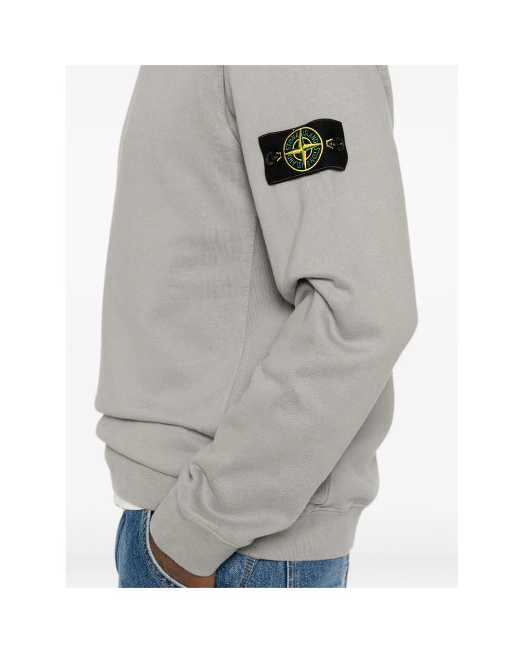 Stone Island Gray 6100049 Brushed Organic Cotton Fleece Sweatshirt for men