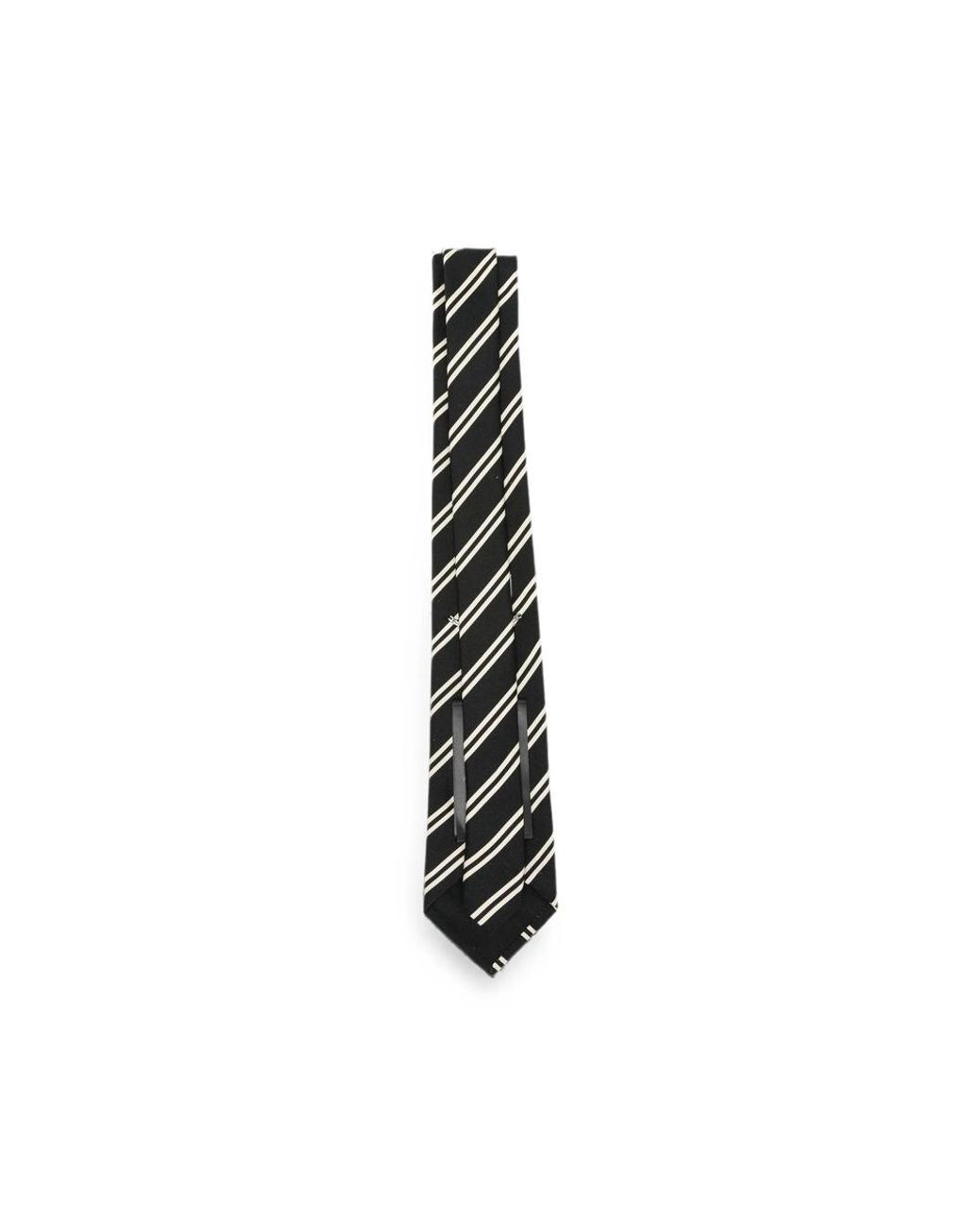 Saint Laurent Black Striped Tie for men