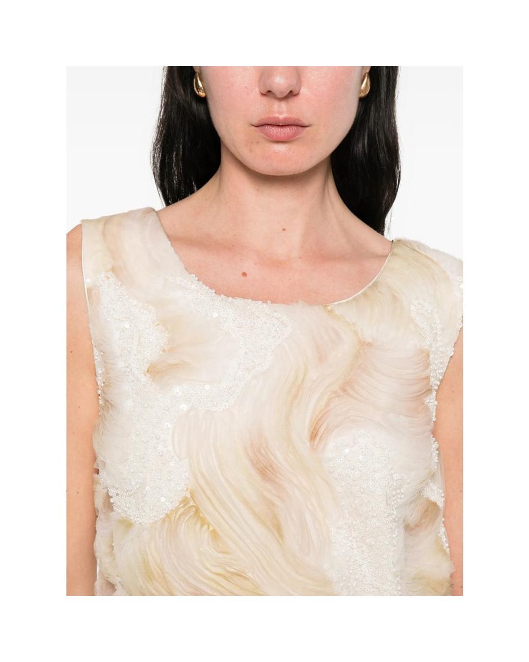 De Santis by Martin Alvarez Natural Sequin Mini Dress