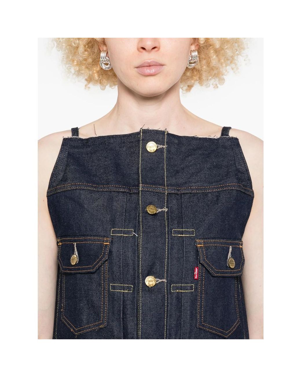 Levi's x Sacai Denim Wide-Leg Jumpsuit in Blue | Lyst