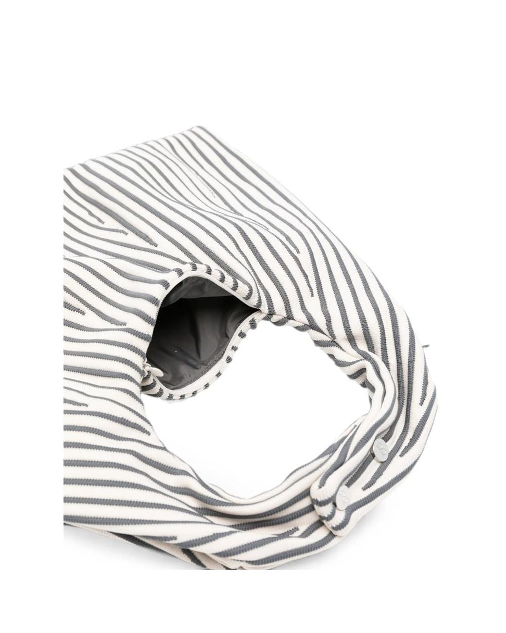 CFCL Gray Medium Dayfuku Pleated Striped Tote Bag