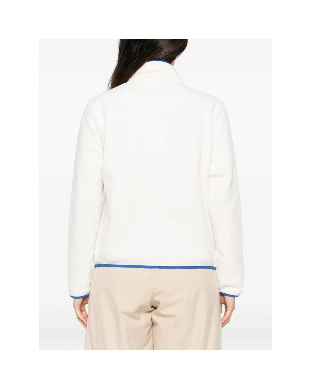 Sporty & Rich White Contrast-Trim Fleece Sweatshirt