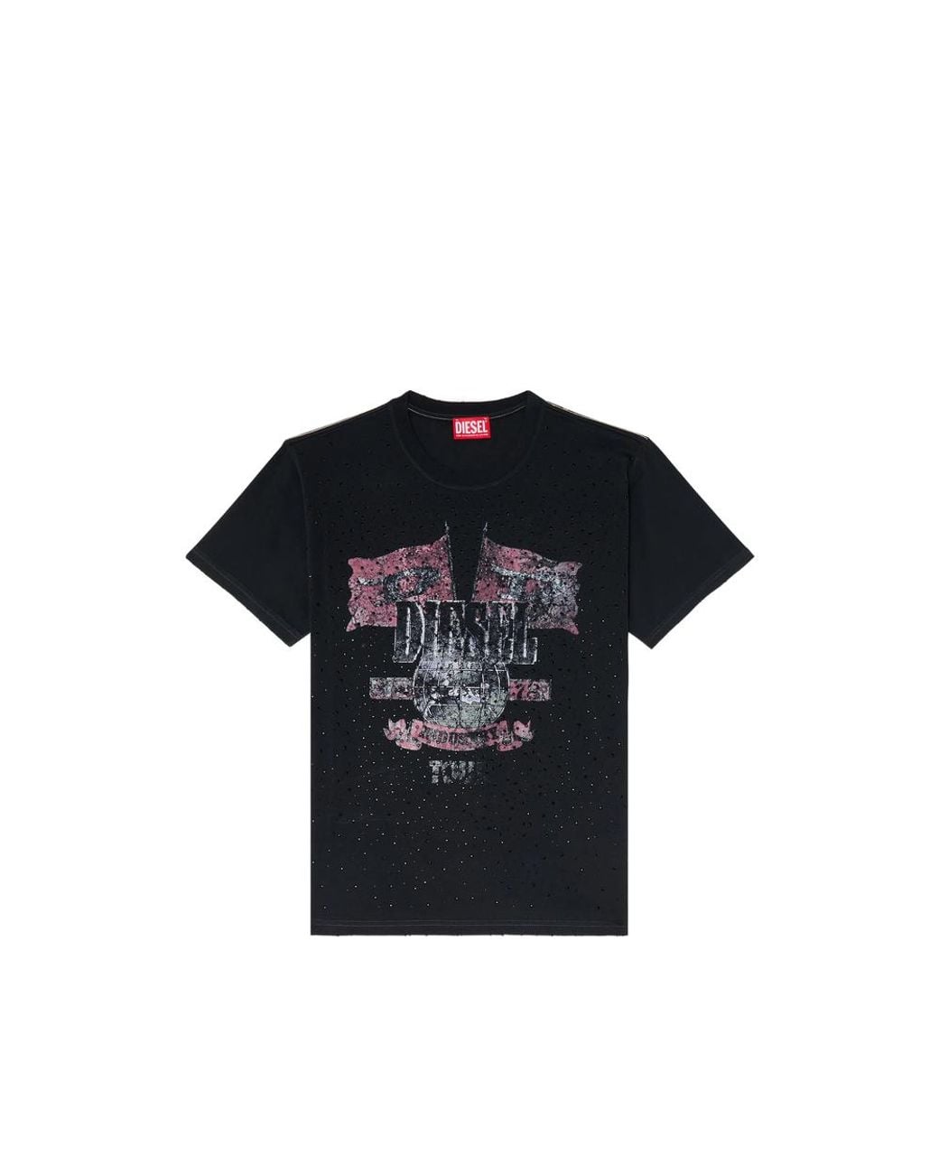DIESEL Black Graphic Crew Neck T-Shirt