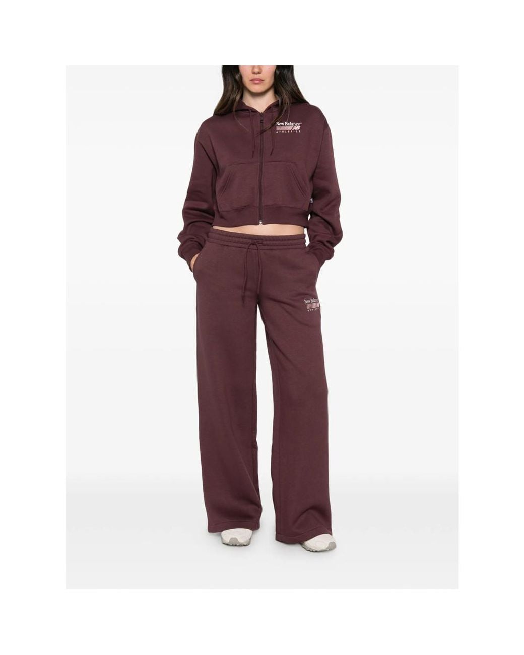 New Balance Purple Logo-Print Drawstring Track Pants