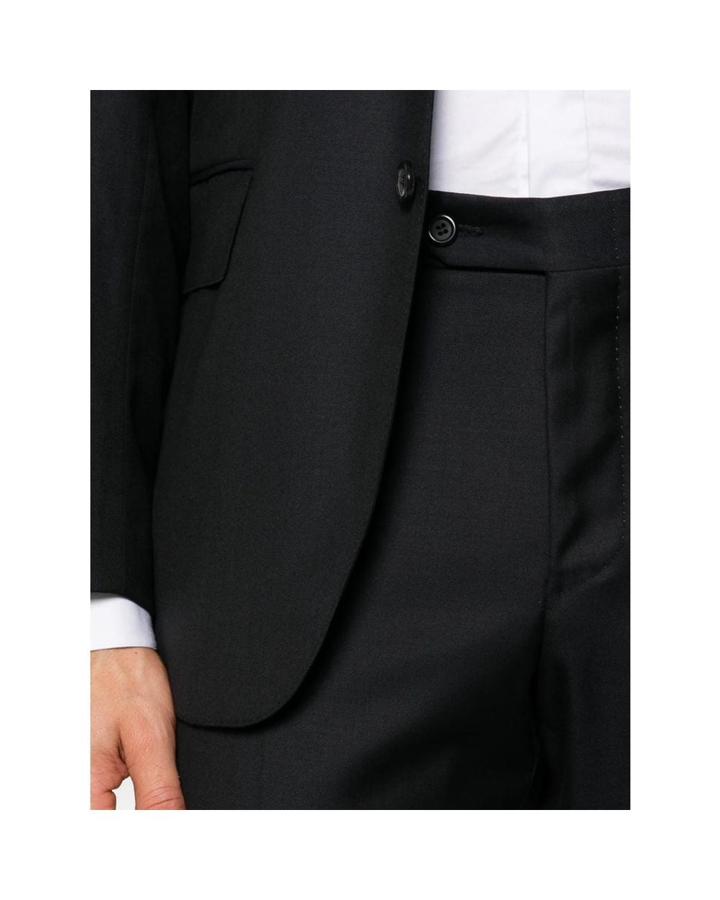Canali Black Single-Breasted Notched-Lapel Suit for men