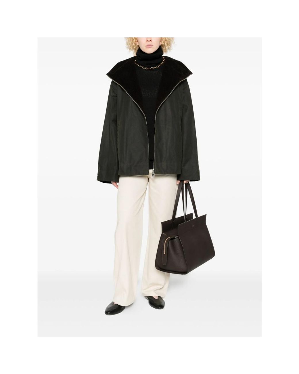 Totême Black Zipped Country Jacket Washed