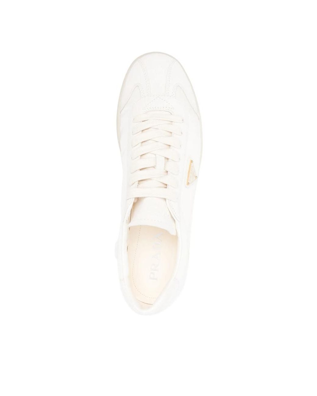 Prada White Triangle-Logo Sneakers for men