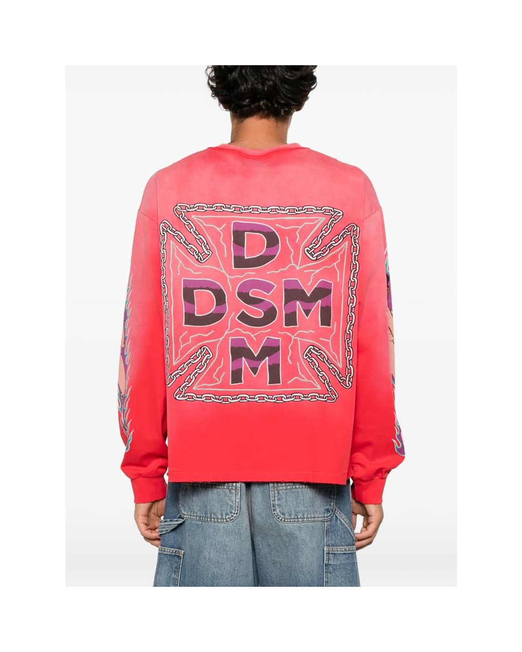 DIET STARTS MONDAY Pink Graphic-Print Long-Sleeve T-Shirt for men