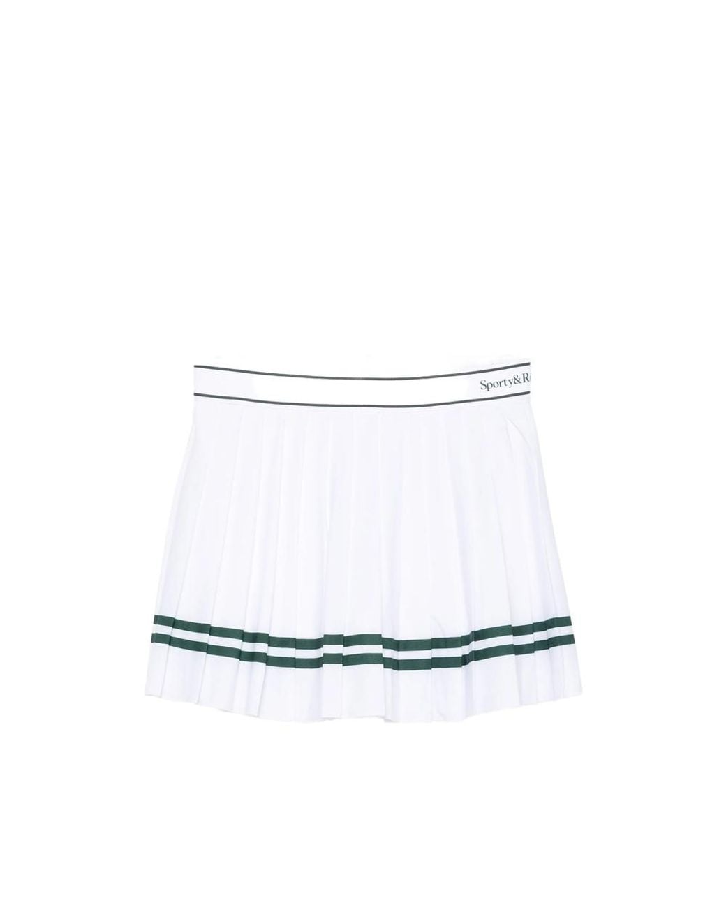 Sporty & Rich White Pleated Striped Skirt