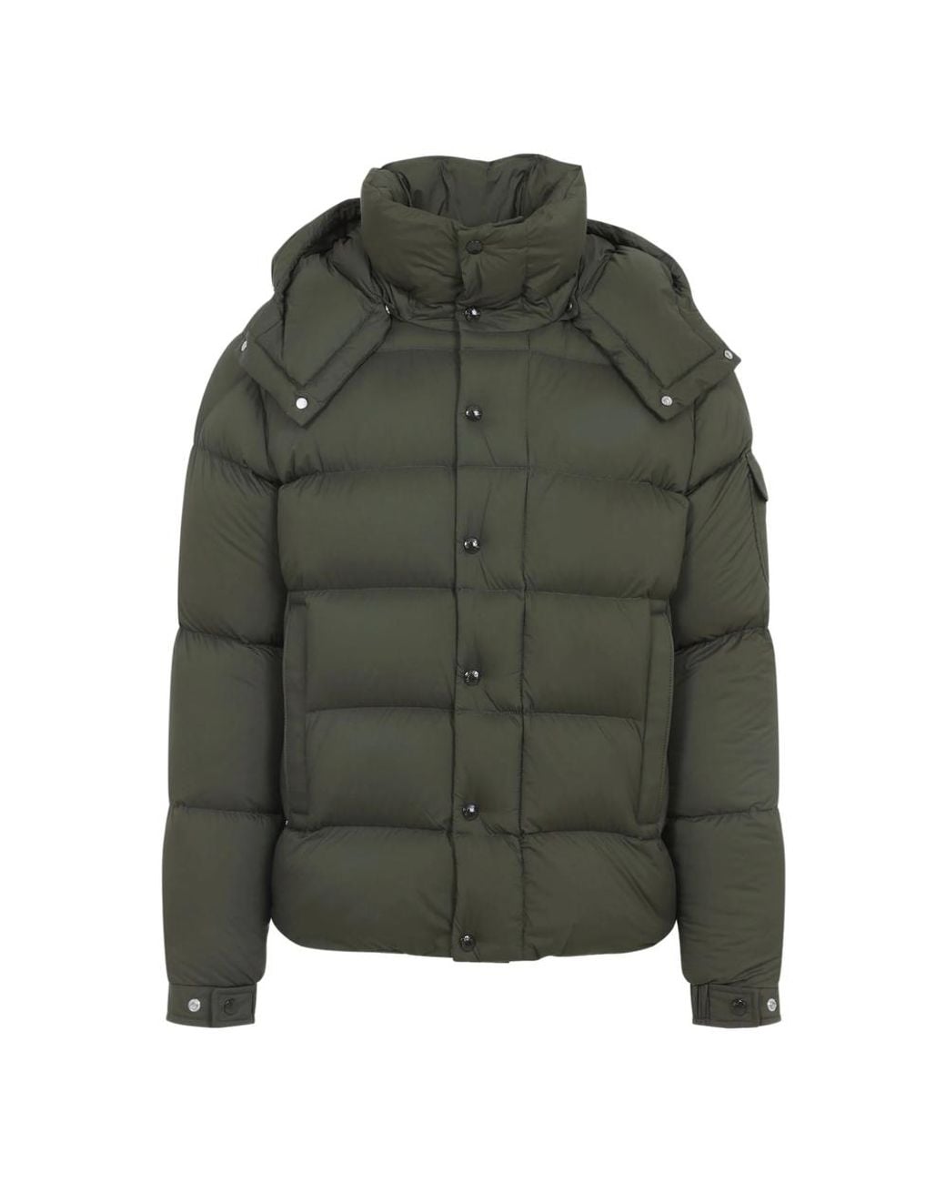 Moncler Green Button Hooded Jacket for men