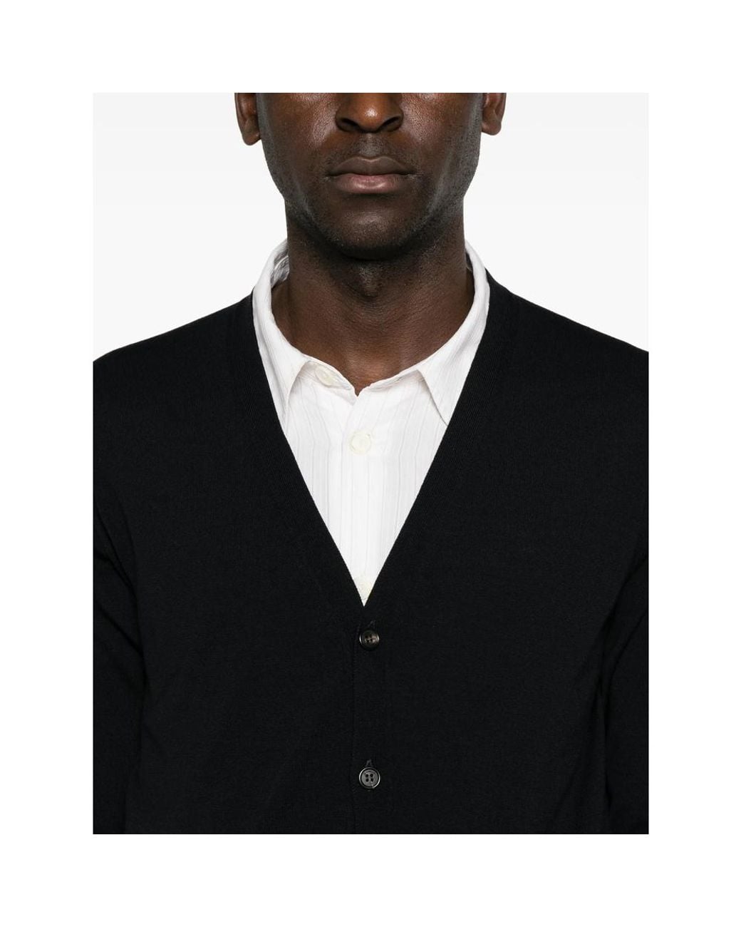 ZANONE-SLOWEAR Black Button-Up Cardigan for men