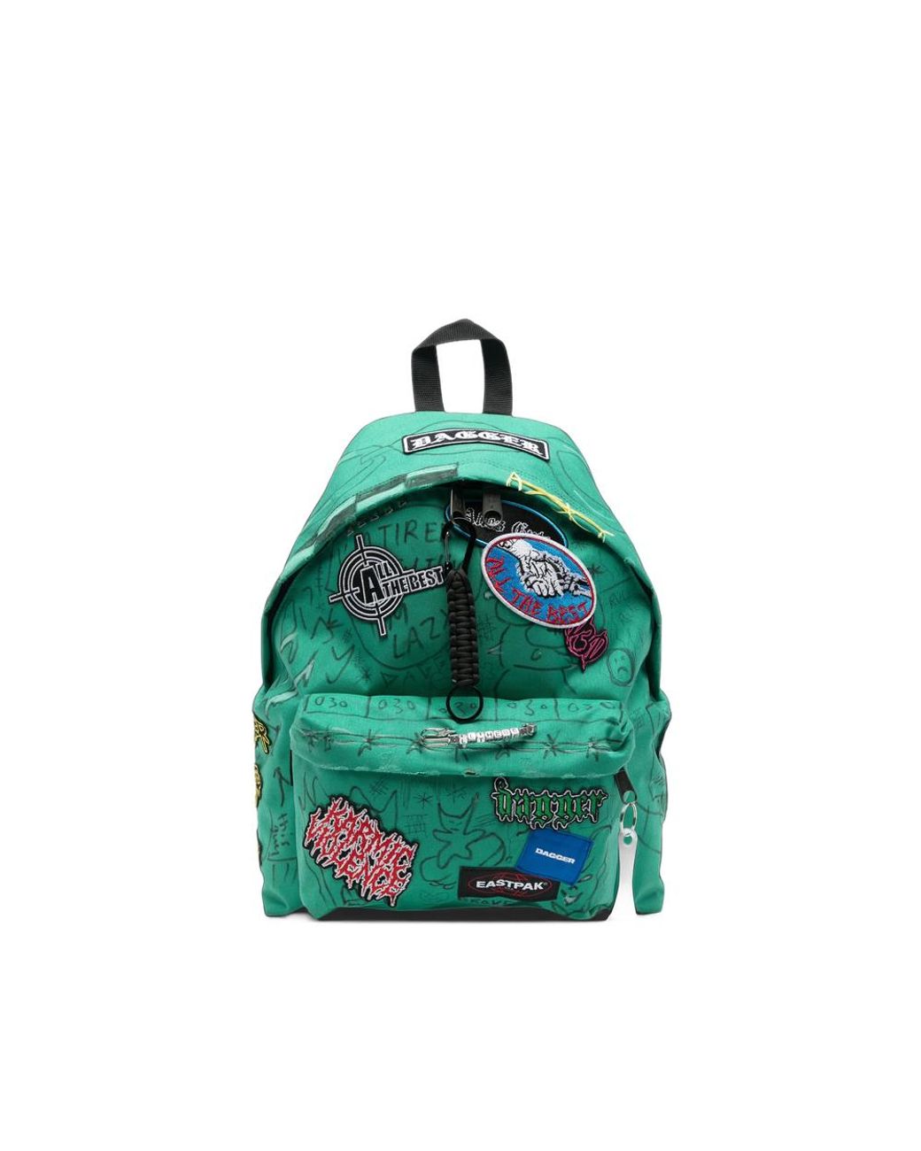 DAGGER Green Patch-Detail Graffiti-Print Backpack for men