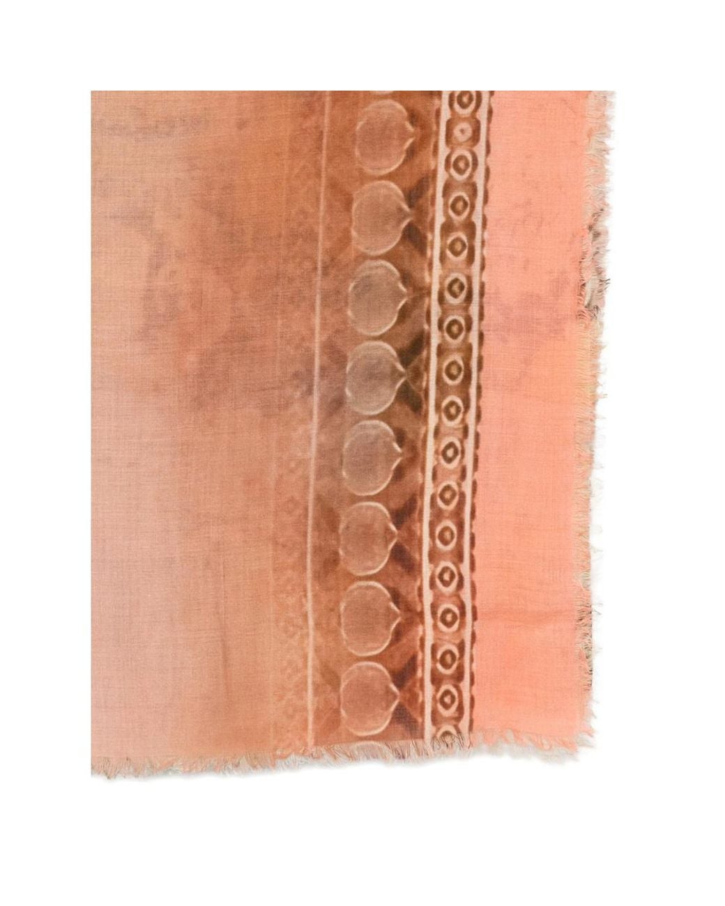 D'Aniello Orange Floral Print Scarf